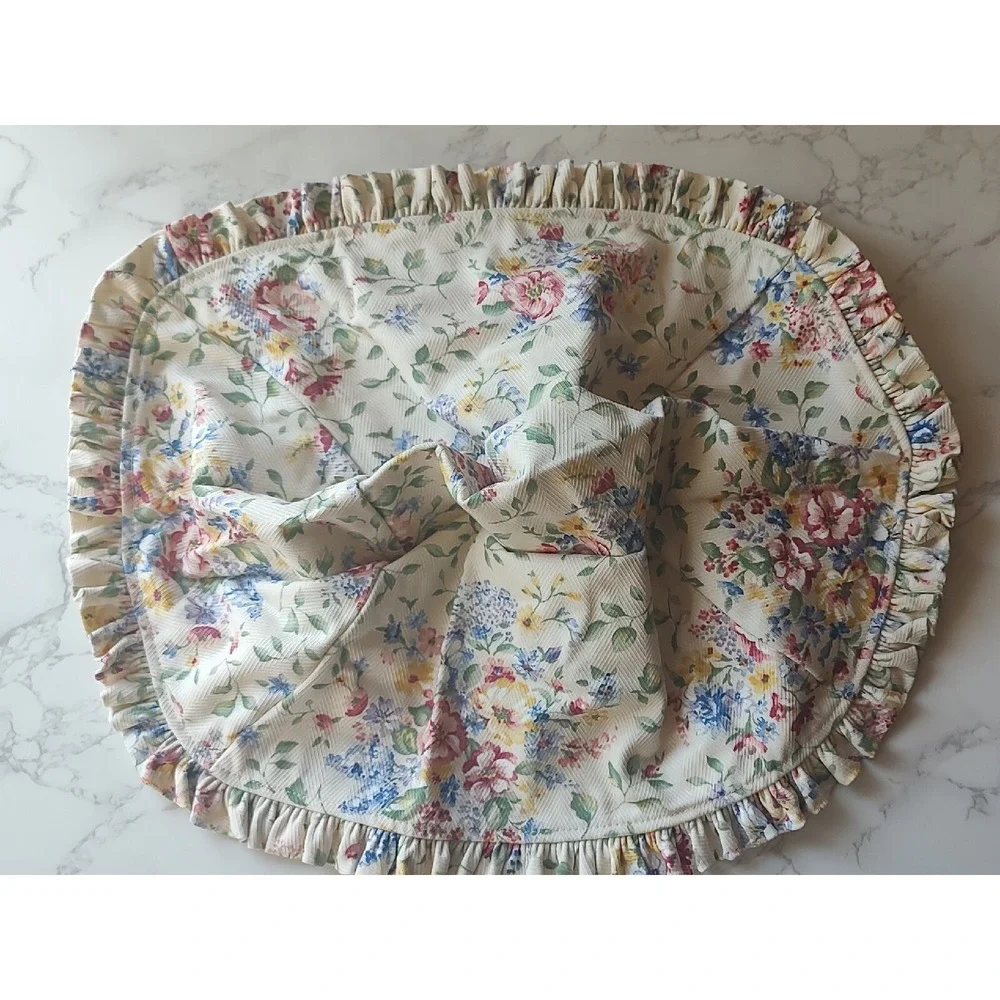 Longaberger Large Easter Spring Floral Ruffle Basket Liner #20291138 NOS A7